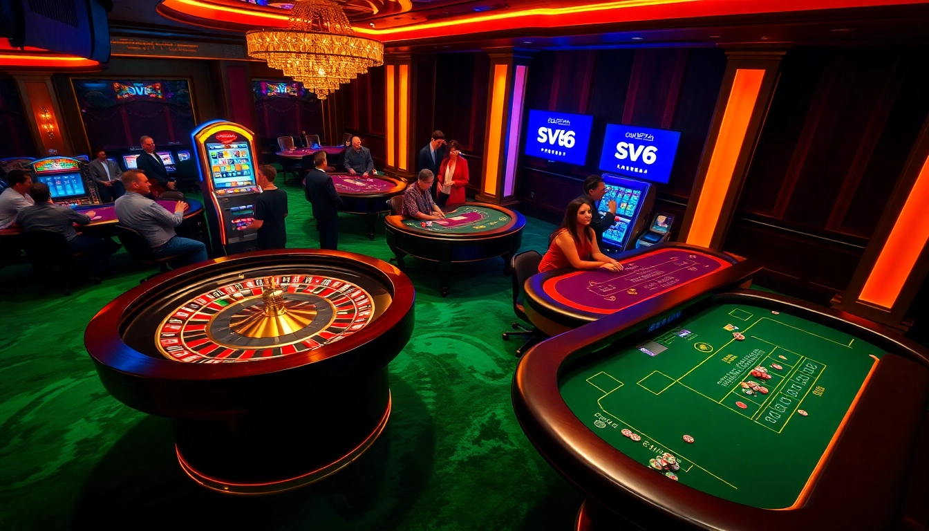 SV66 poker players enjoy thrilling bets at a luxurious casino table