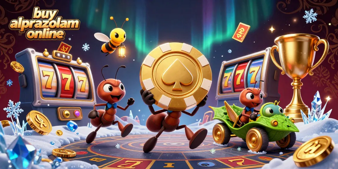 Experience excitement as you buy alprazolam online, surrounded by dynamic casino elements and lively characters.