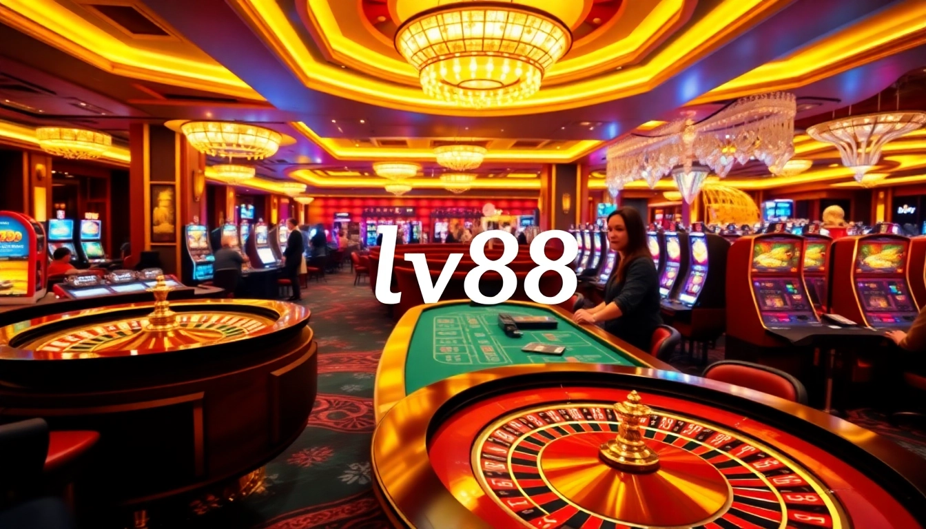 Engaged players enjoying games at the lv88 casino, showcasing a vibrant casino environment.