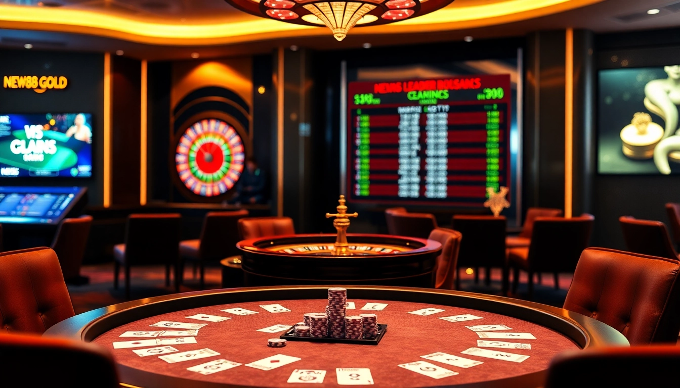Players enjoying an exciting poker game at https://new88.gold/ casino with vibrant chips and cards.