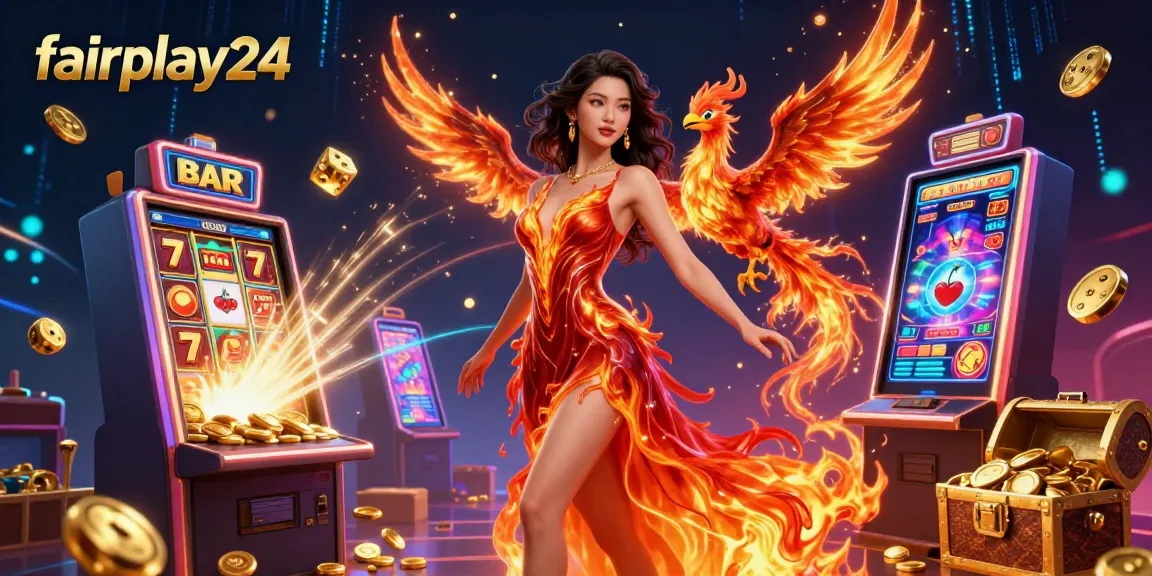 Experience thrilling winnings with fairplay24's exciting digital casino atmosphere filled with vibrant game elements.