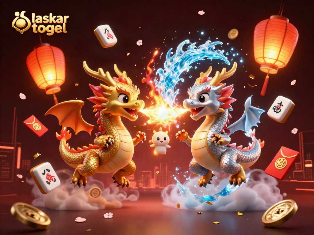 Experience luck with laskar togel as dragons embodying fortune merge in stunning 3D.