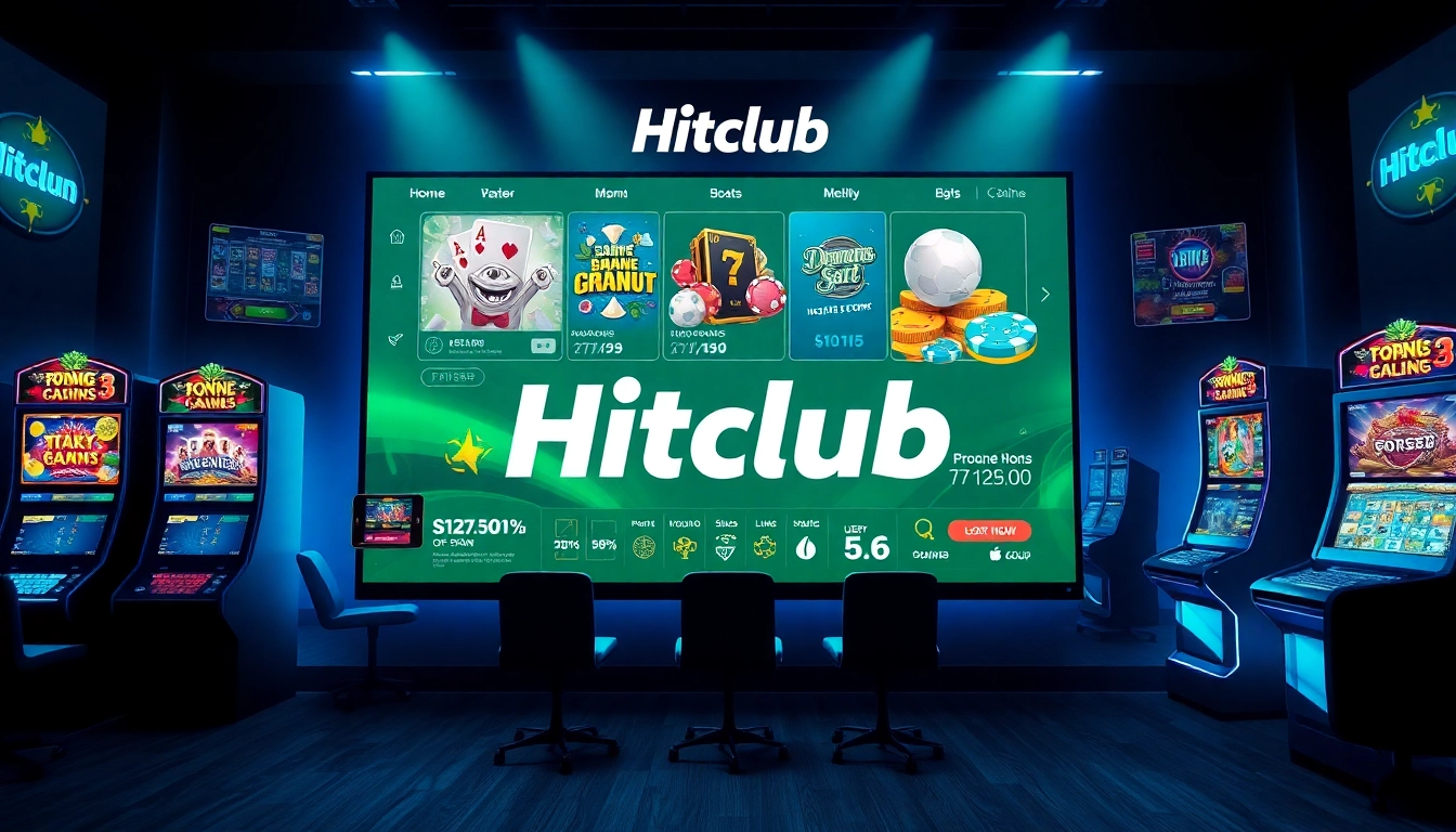 Hitclub online gaming platform showcasing vibrant games and promotions in a dynamic interface.