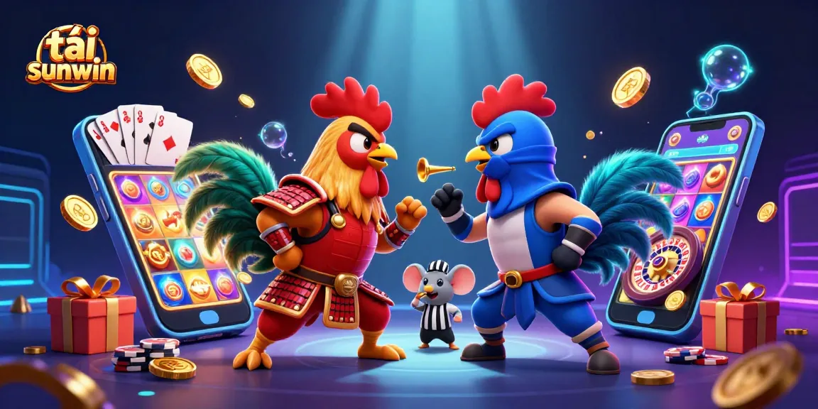 Experience exhilarating gameplay with tải sunwin as roosters clash in a vibrant casino scene.