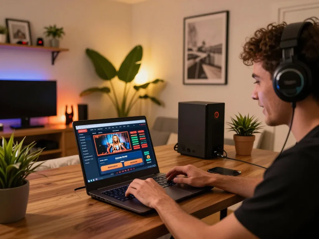 Player enjoying a game on 789f online casino at home, showcasing gaming excitement and strategy