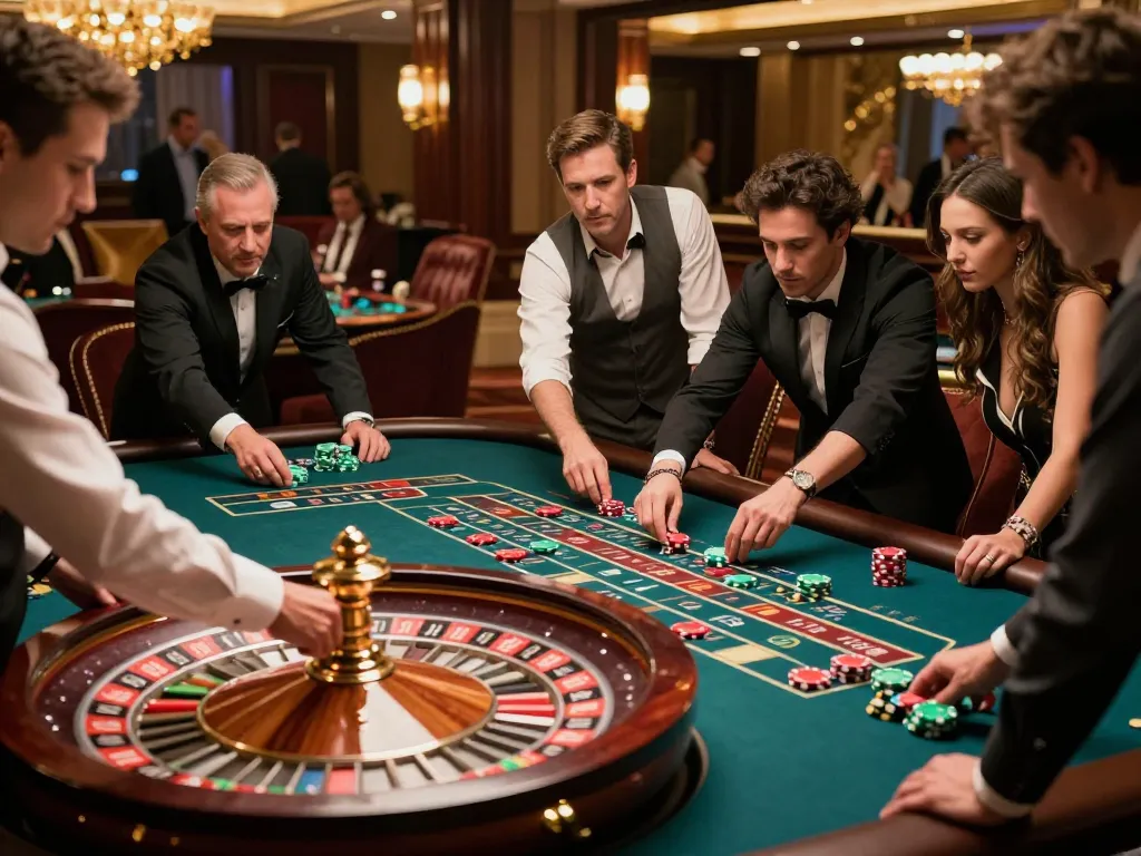 Watch as 789win players engage in an exciting roulette game at a luxurious casino table