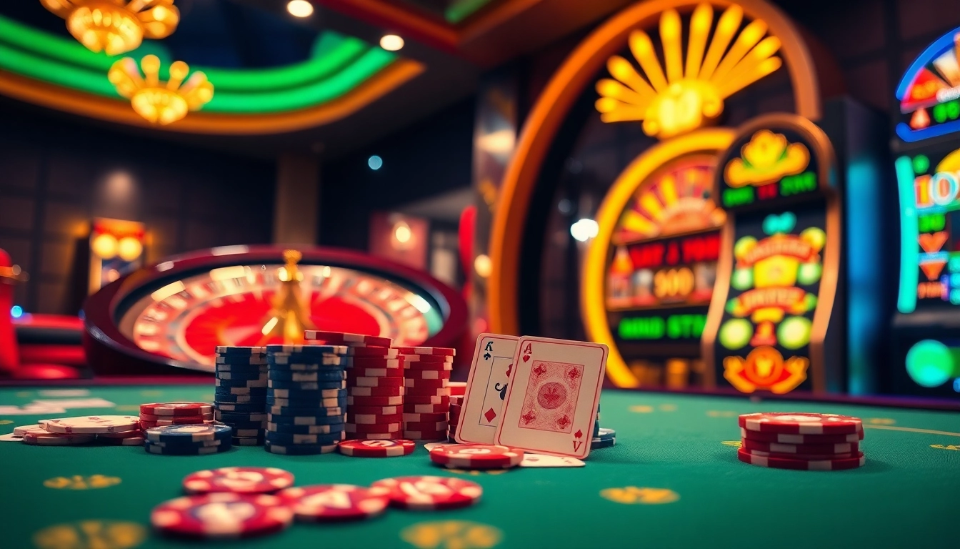 Experience the thrill of gambling at https://hay88.my/ with a vibrant gaming table and luxurious casino atmosphere.