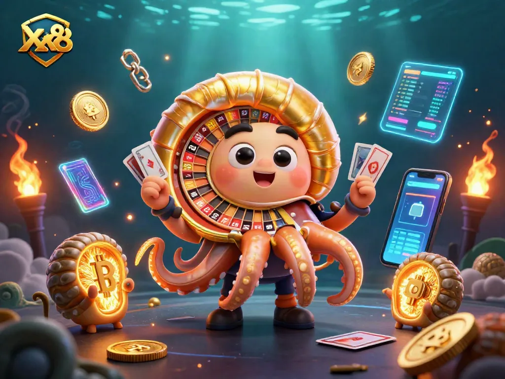 Experience thrilling gameplay with xx88 in this vibrant casino-inspired 3D digital illustration.