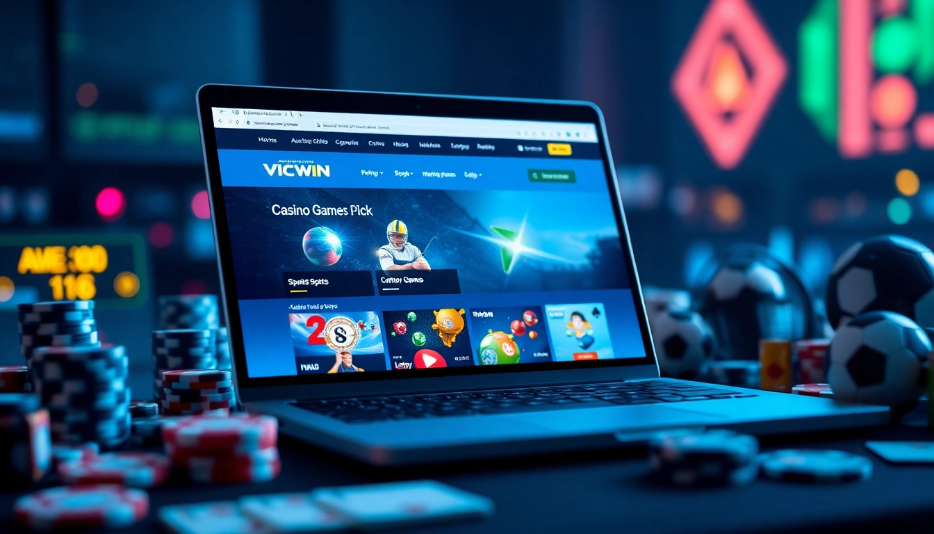 VICWIN online gaming platform showcasing vibrant graphics and sleek interface.