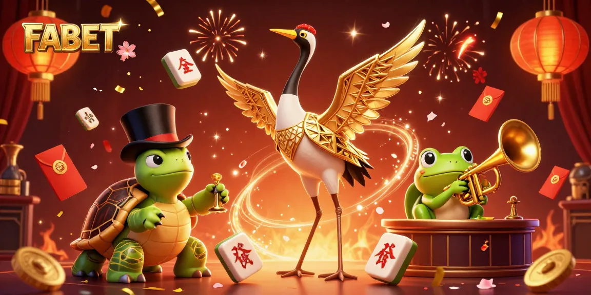 Experience excitement at FABET with vibrant casino action in a lively, colorful 3D illustration.