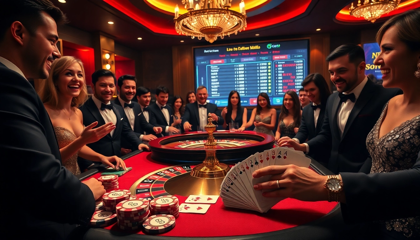 Players enjoying a thrilling game at Go99's luxurious casino table.