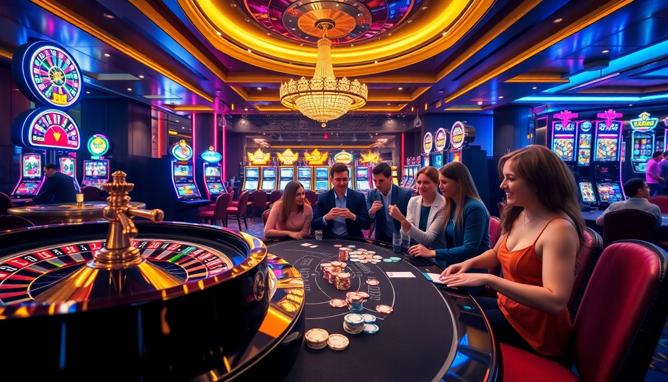 Engaged players enjoying games at SODO CASINO with colorful chips and roulette.