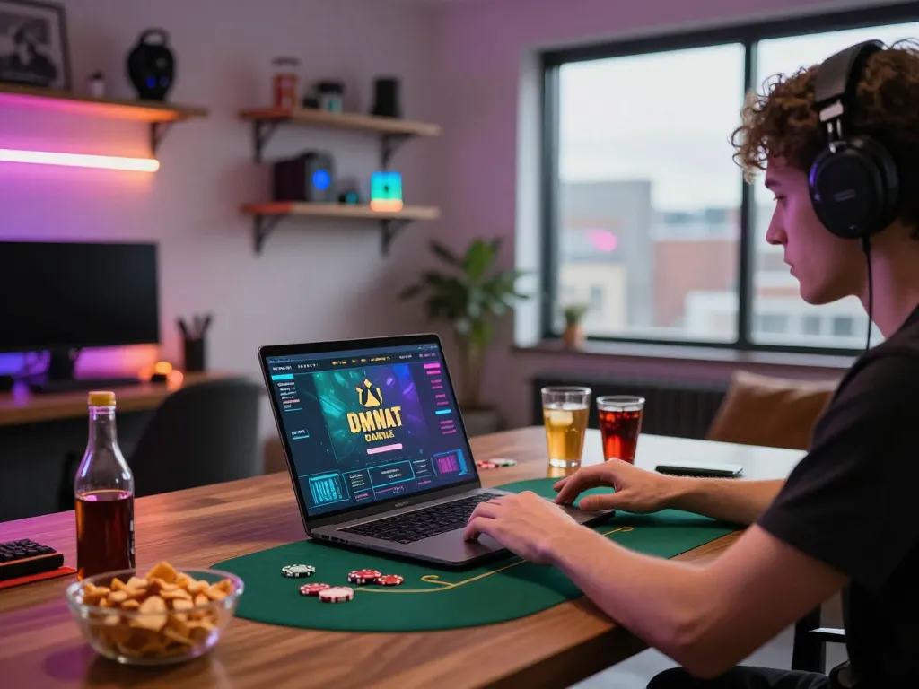 Engaging with poker gameplay at home while using God55's online platform for a thrilling experience