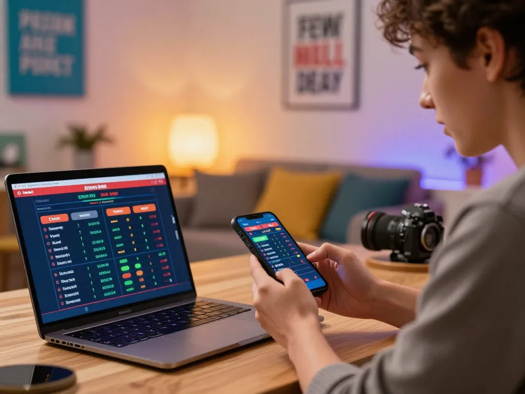 Engaging in strategic live betting on smartphone at home, kp88 gaming interface displayed