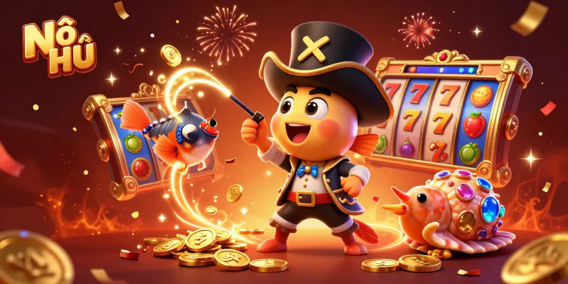 Play Nổ Hũ and experience exciting jackpot chances with dazzling characters and vibrant casino elements.