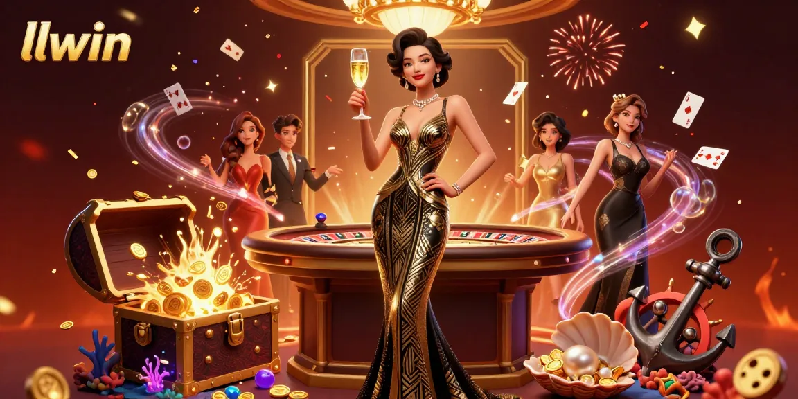Experience luxury betting at LLWIN with glamorous casino elements and vibrant energy.