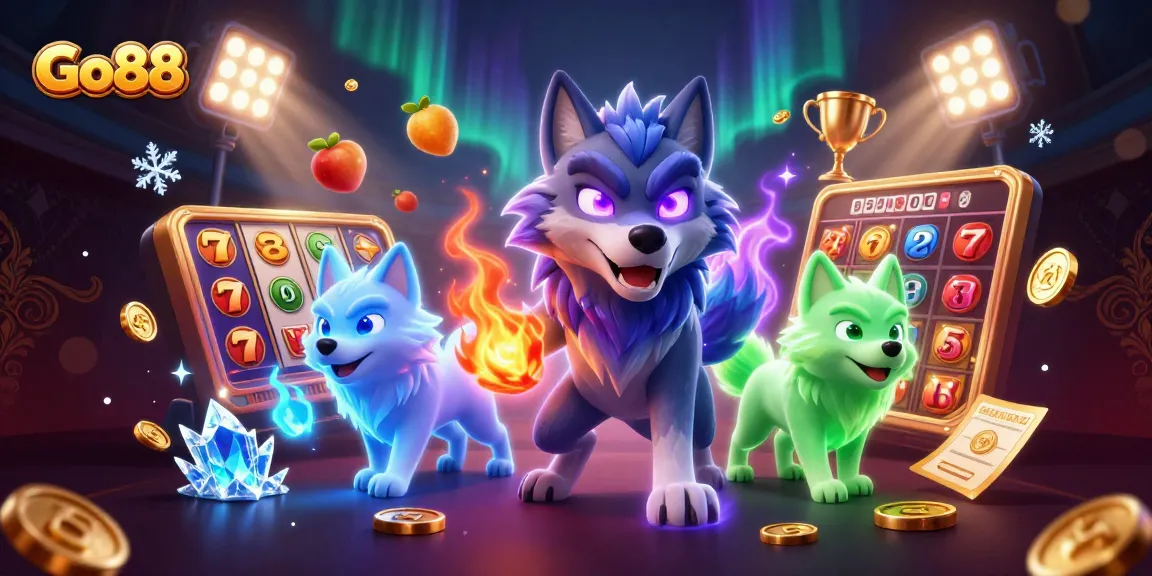 Experience winning strategies at Go88 with a vibrant casino-themed illustration filled with energetic characters.