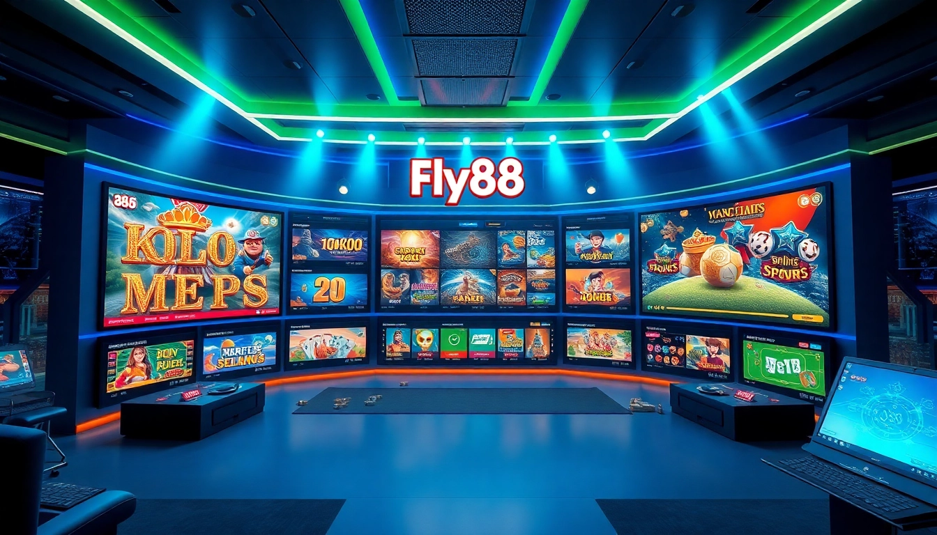 Experience the dynamic world of Fly88 online gambling platform with vibrant graphics and engaging game options.