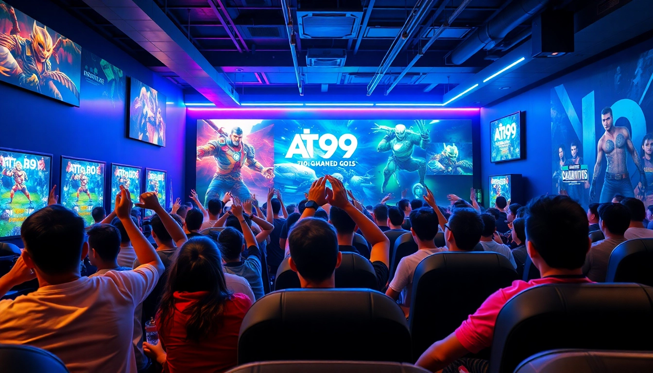玩家在AT99娛樂遊戲廳中互動,享受激烈對戰的場景。