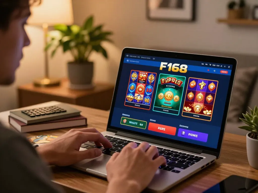 Engaging session on the F168 app for online gambling, showcasing immersive gameplay.
