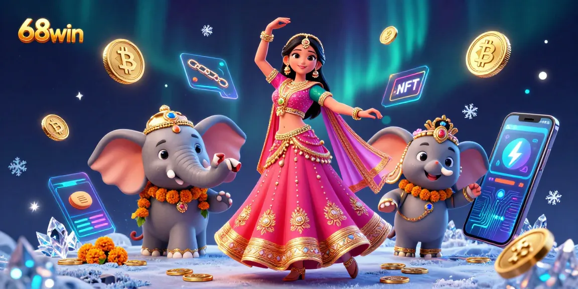 Engage in thrilling games at 68win with vibrant characters, rich casino elements, and a stunning 3D backdrop.