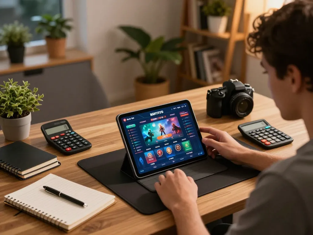 Sesi permainan BAYITOTO yang menangkap pemain yang terlibat dalam strategi taruhan online di rumah.