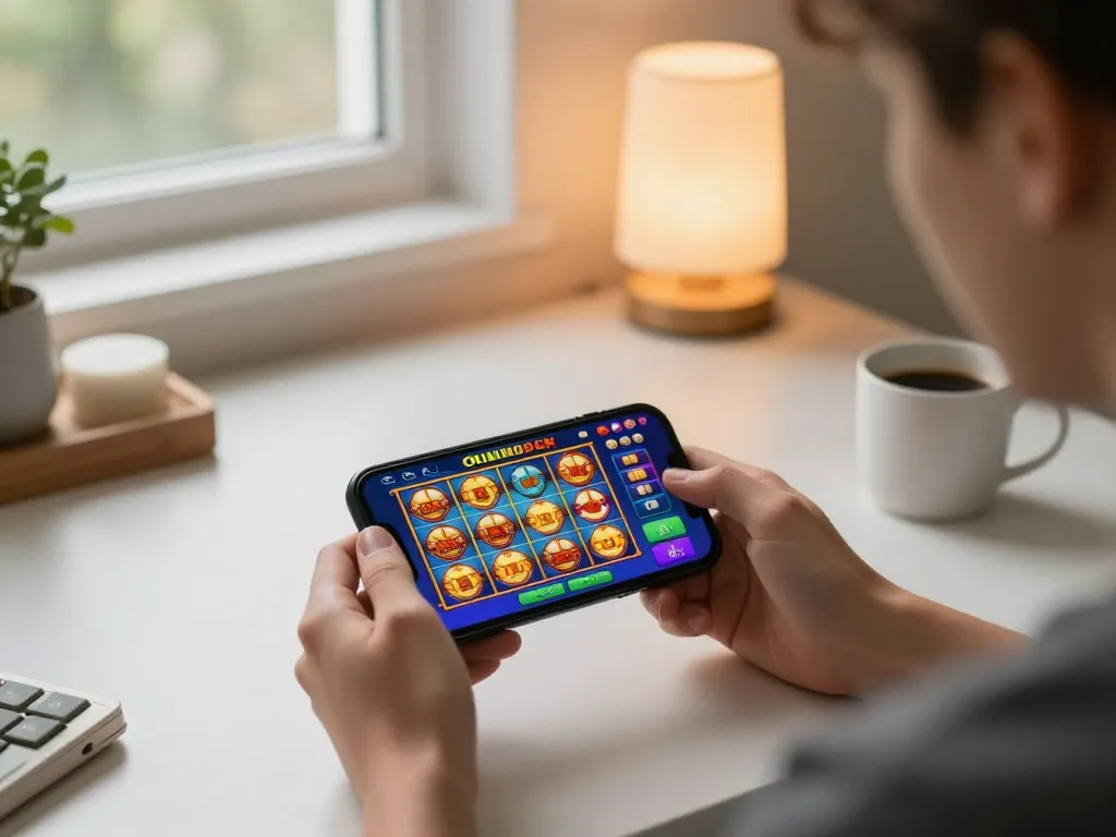 Engaging in online pokies Australia from home with vibrant smartphone gameplay