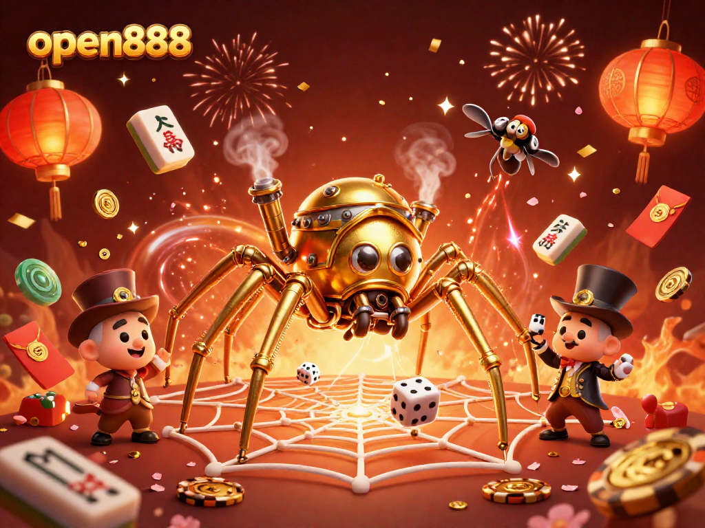 Play exciting games at open888 with vibrant steampunk elements and festive visuals.