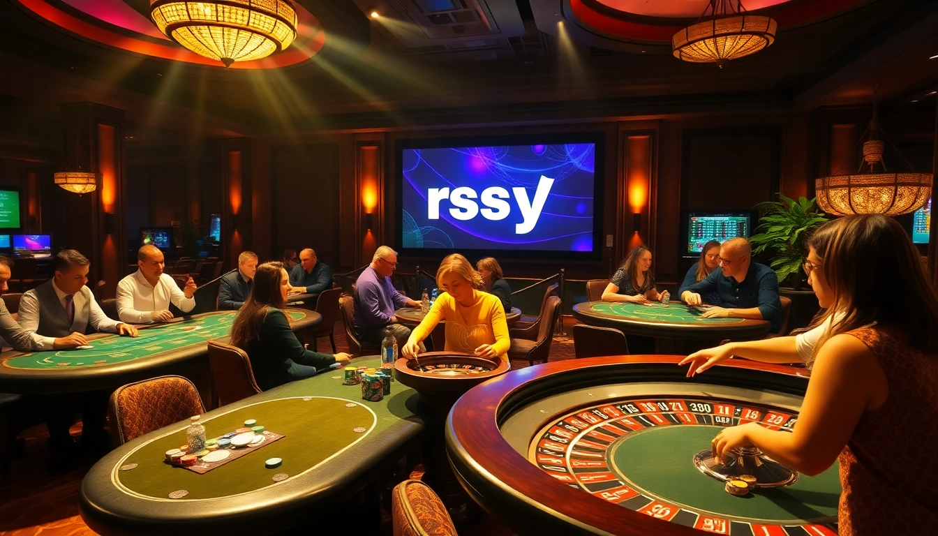 Witness the excitement of live gambling with result sdy displayed prominently in a luxurious casino setting.
