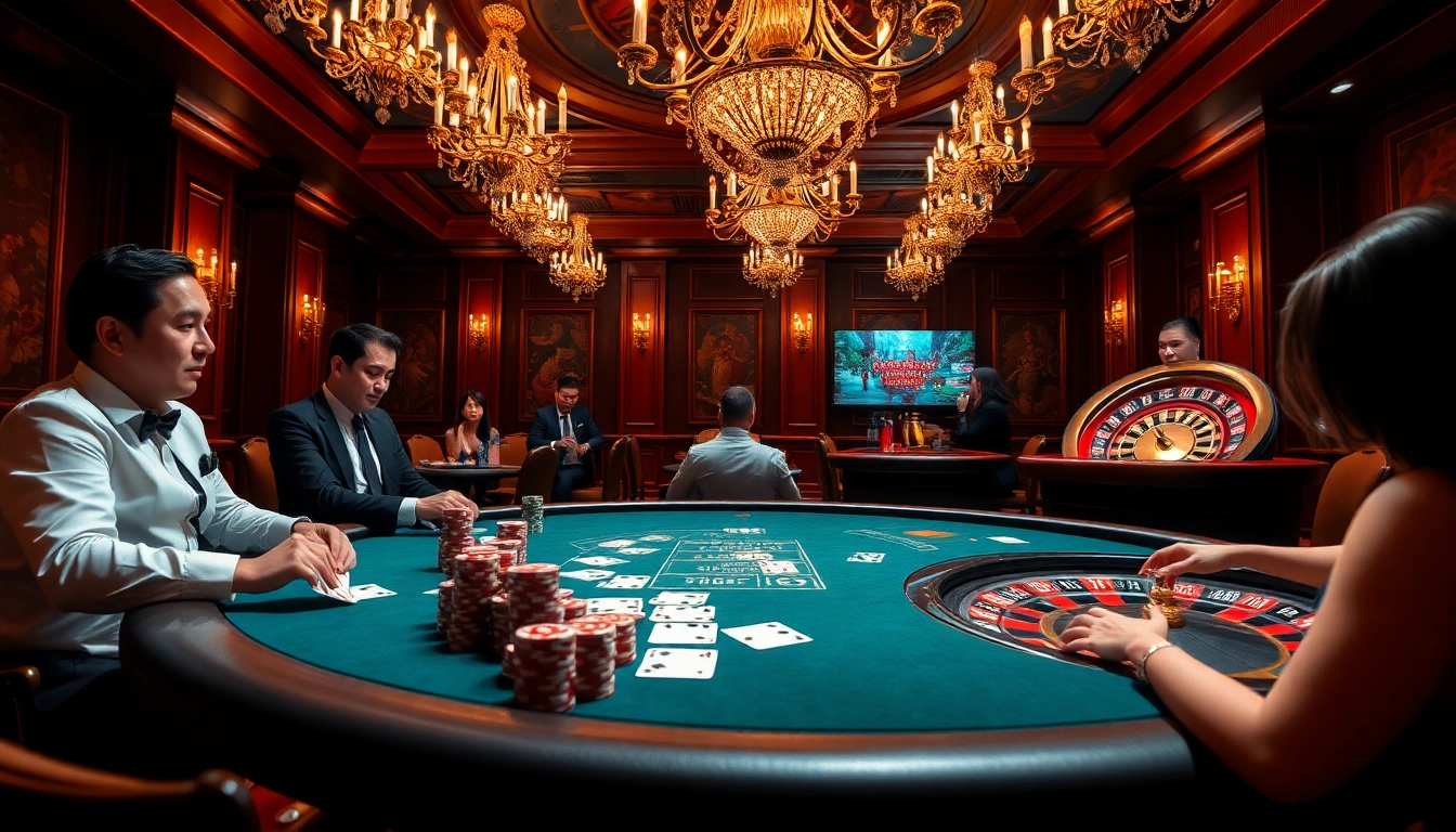 Experience excitement with casino gaming at https://bet88vn.bio featuring a luxurious poker table and roulette wheel.
