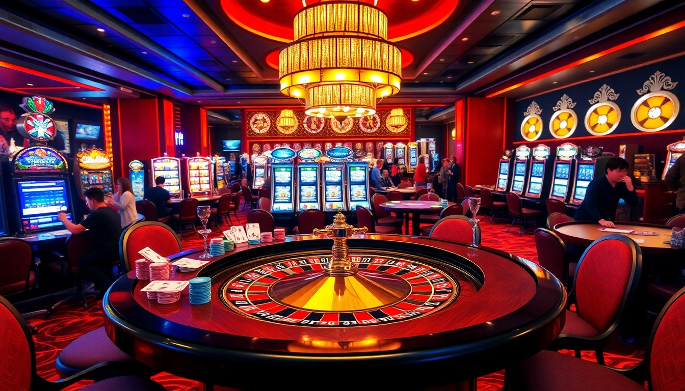 Engaging situs toto gaming experience with vibrant casino tables and lively players.