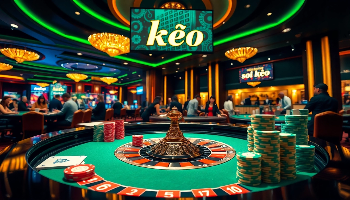 Soi kèo strategies on a luxurious casino table with poker chips and vibrant atmosphere.
