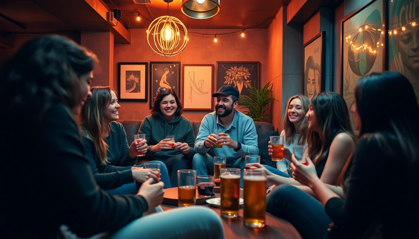 Social gathering for young adults showcasing ia +18 fellowship and creativity.