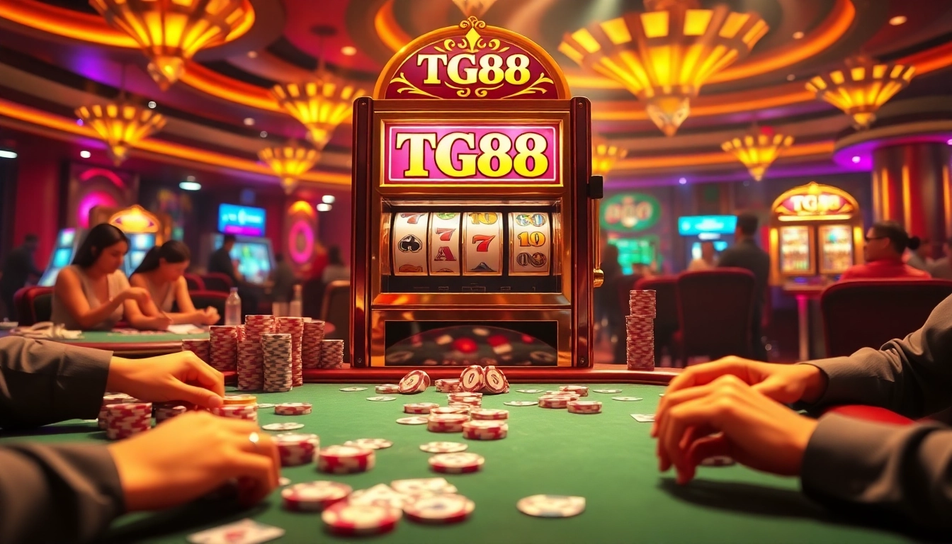 Experience the excitement of TG88 with vibrant casino games and luxurious decor.