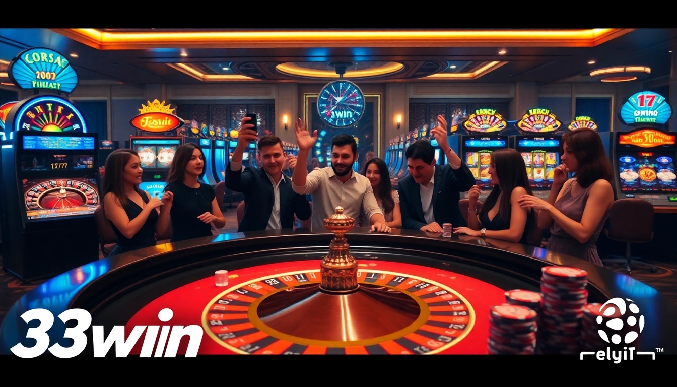 Experience the thrill at 33win's high-stakes casino gaming with vibrant tables and friendly players.