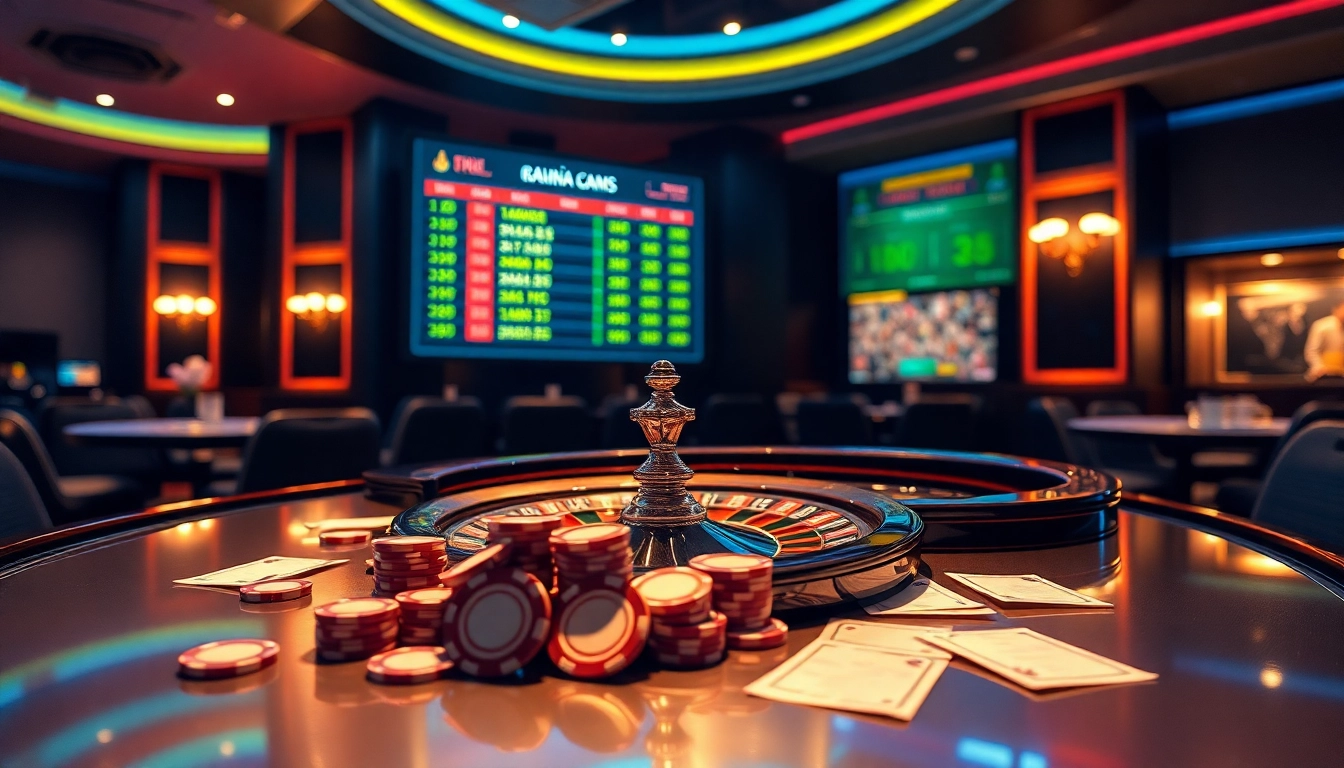 Engaging kèo nhà cái scene showcasing dynamic betting odds and casino elements for gamblers.