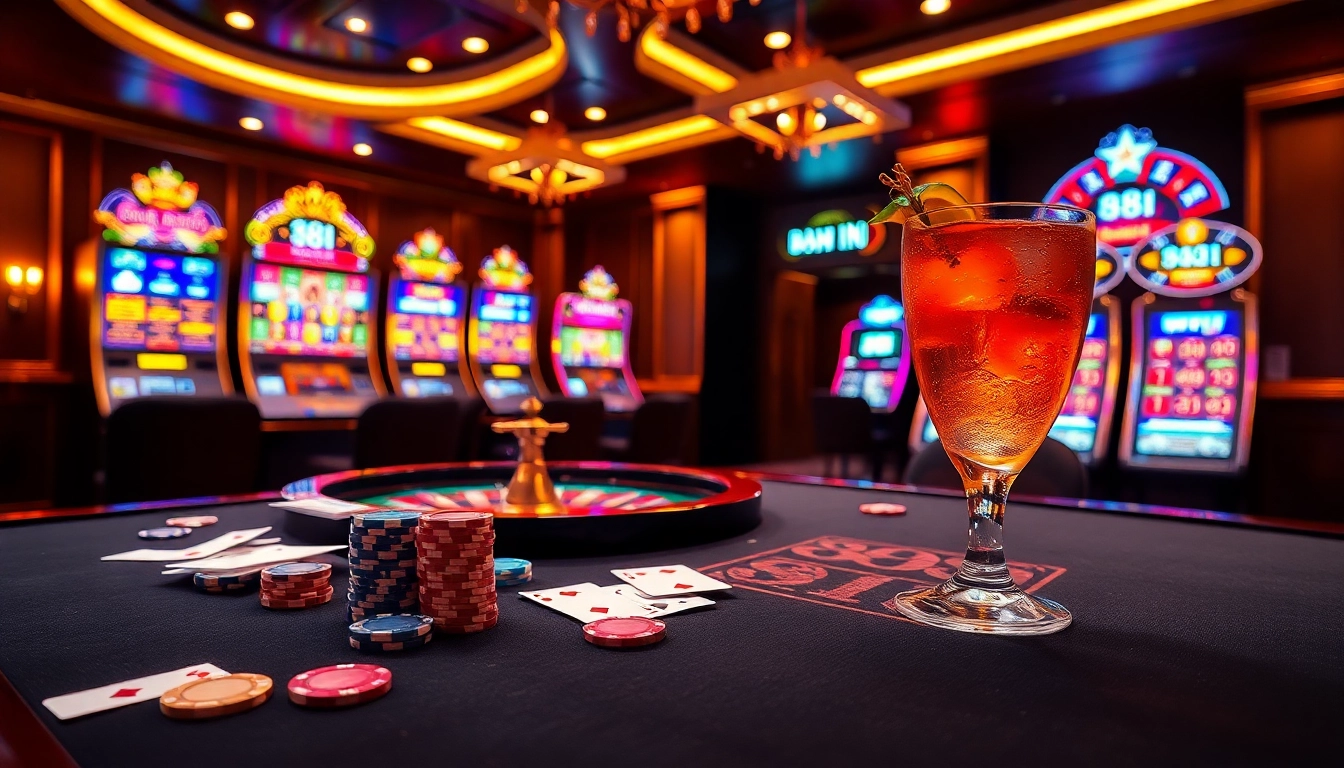 Experience the thrill of betting at 88i with vibrant casino visuals showcasing poker and roulette.