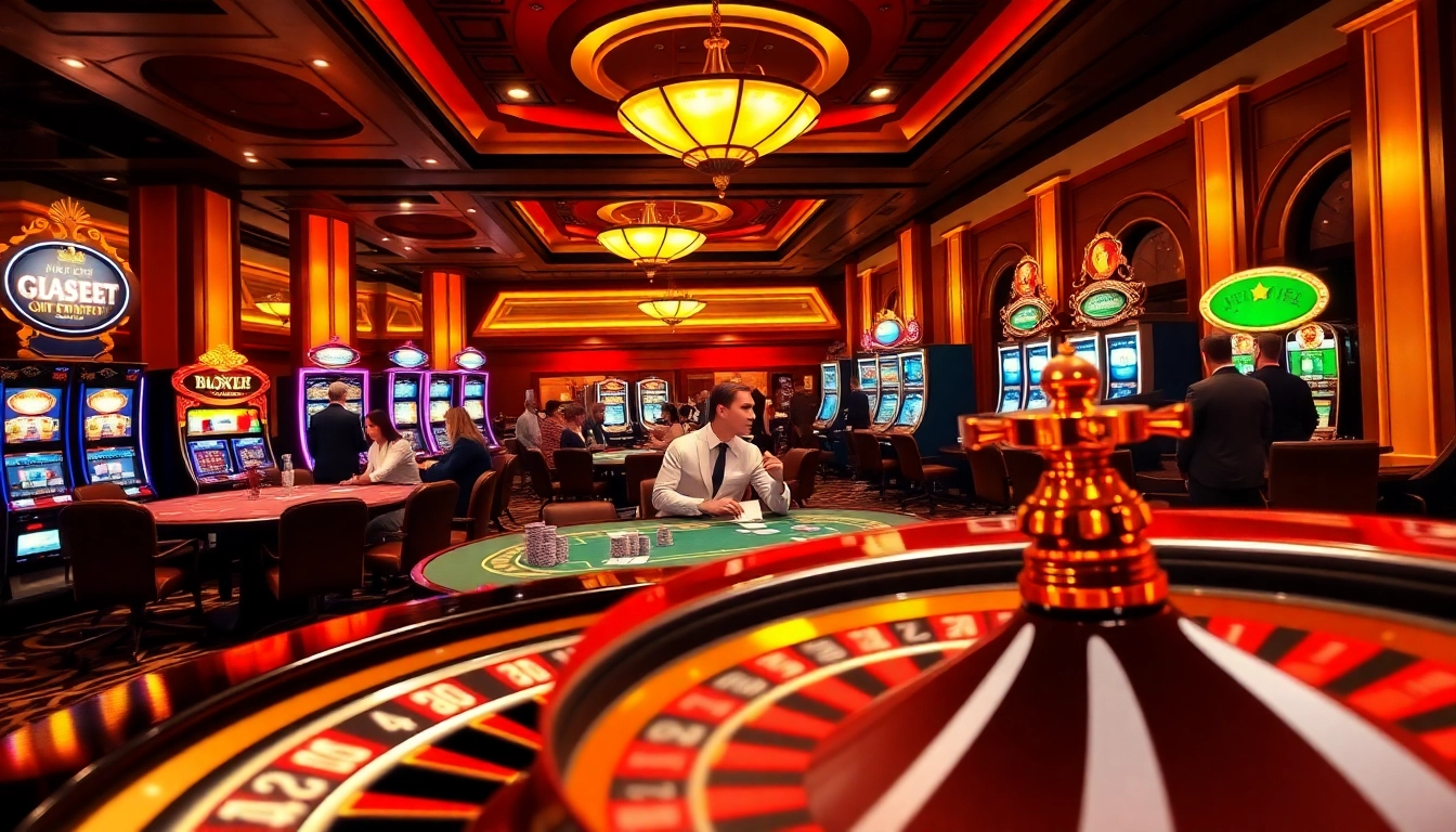 Casino players enjoying poker at an elegant table - experience luxury at https://okwinbiz.com/.
