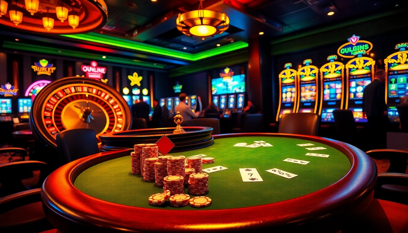 Engaging poker players utilize the hidden wiki for strategic gambling insights in a vibrant casino setting.