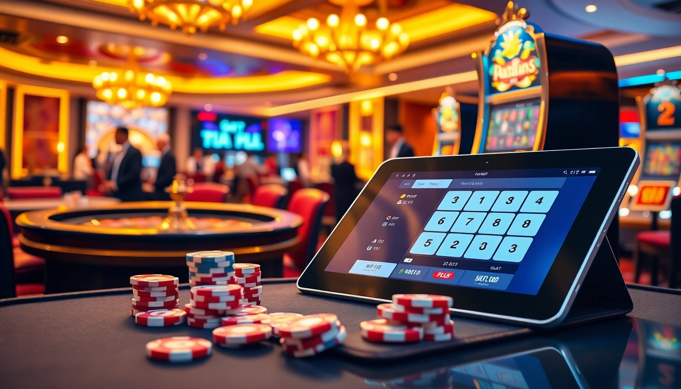 Experience top-tier online gambling with win88li.com in a vibrant casino setting featuring luxury elements.