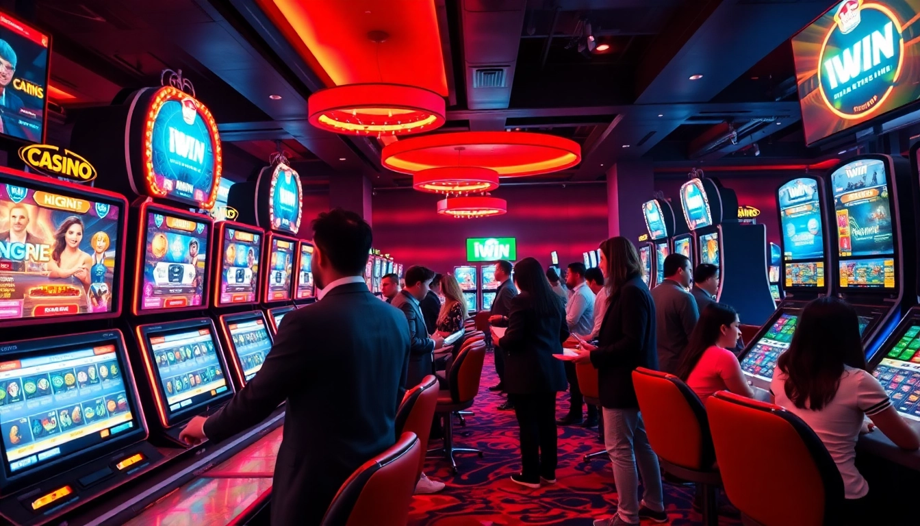 IWIN online casino gaming environment showcasing players engaged in various games, embodying the thrill and community of tai iwin.
