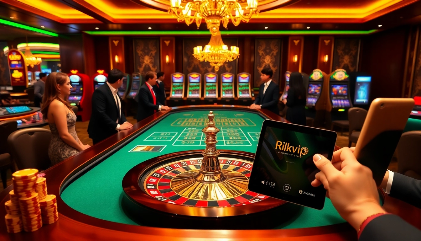 Players engaging in a thrilling game at Rikvip's luxurious casino, highlighting excitement and strategy.