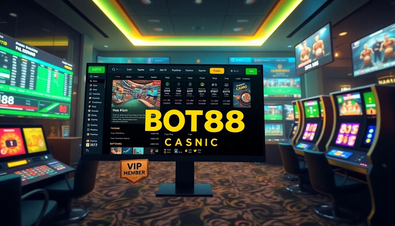 BOT88 AGENCY platform showcasing innovative online gambling features including sports betting and live casino.