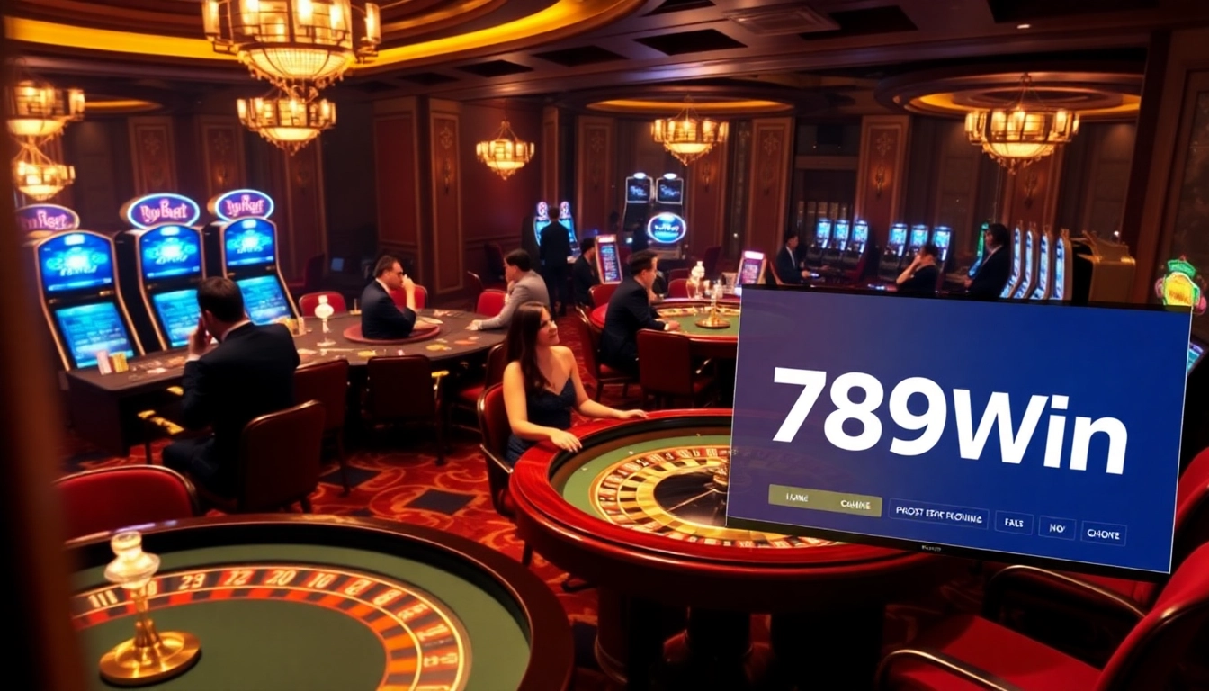 Players celebrating a winning moment at 789Win Casino, surrounded by exciting games.