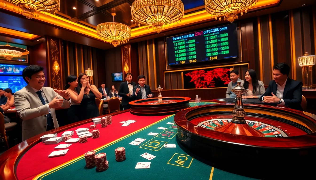 The excitement of gaming with tỷ lệ 7m displayed at a luxurious poker table in a vibrant casino setting.