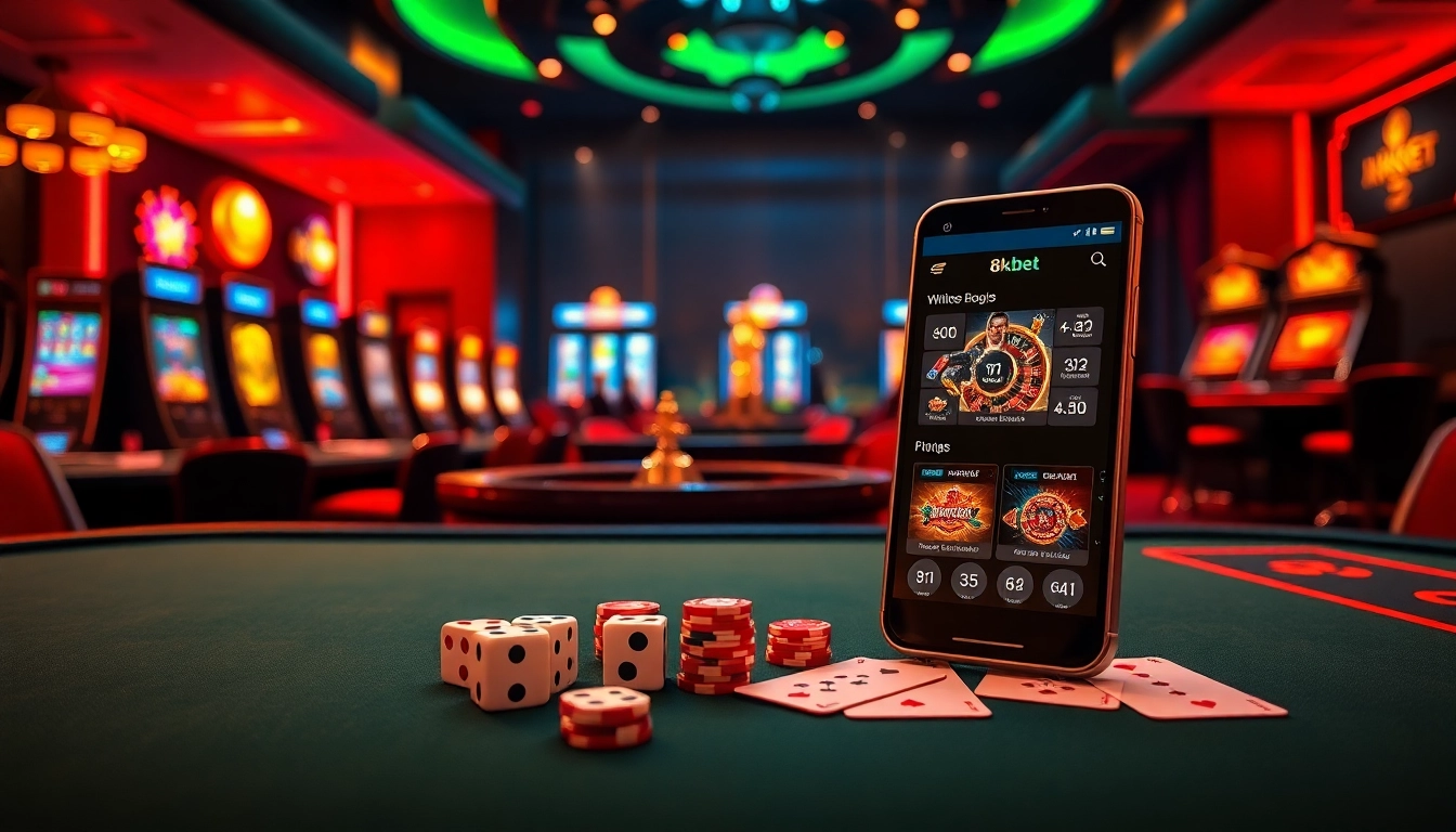 Experience excitement at 8kbet with vibrant casino tables and engaging gaming interfaces.