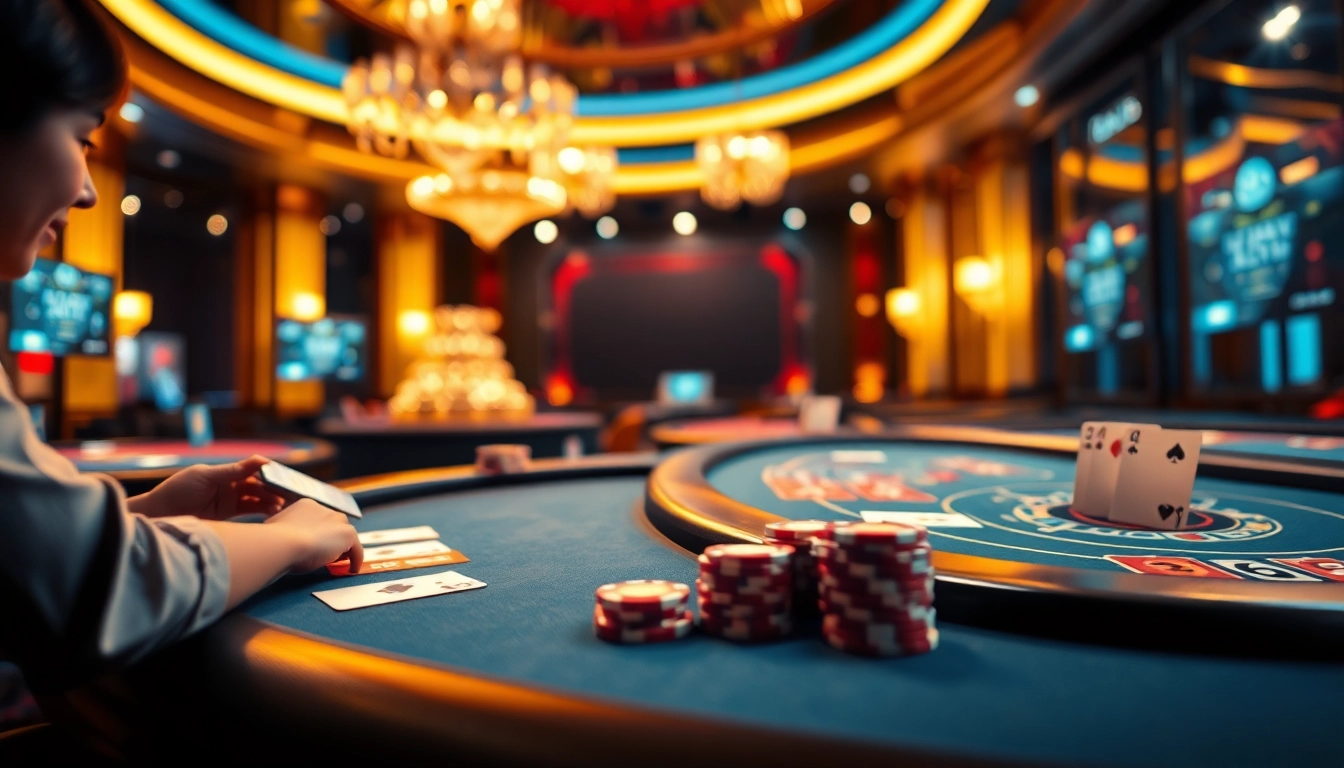 Immersive gaming experience at Game bài Nhatvip with vibrant casino atmosphere.