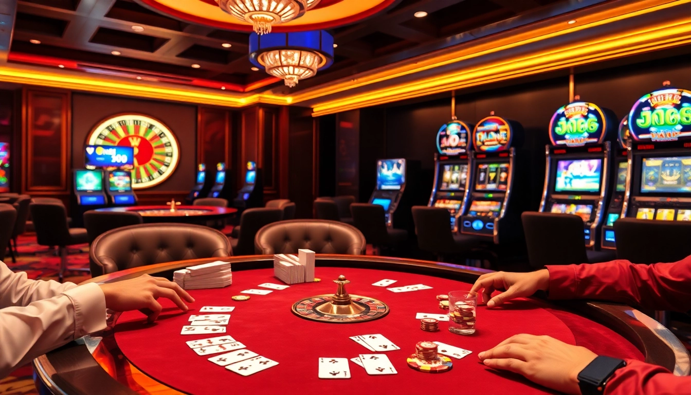 Winning big at Jun88 casino with poker chips and cards on a luxurious table.