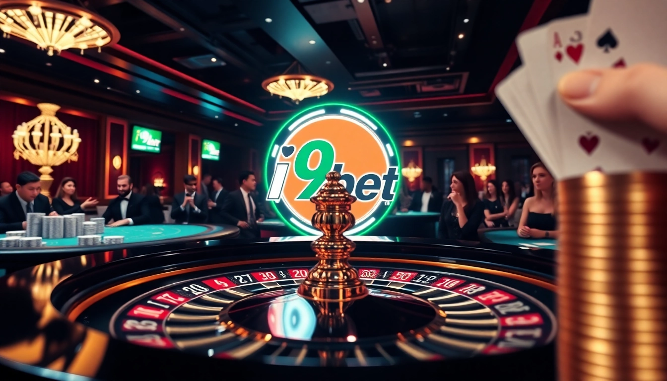 Experience the thrill of i9bet as players engage at luxurious casino tables surrounded by excitement.
