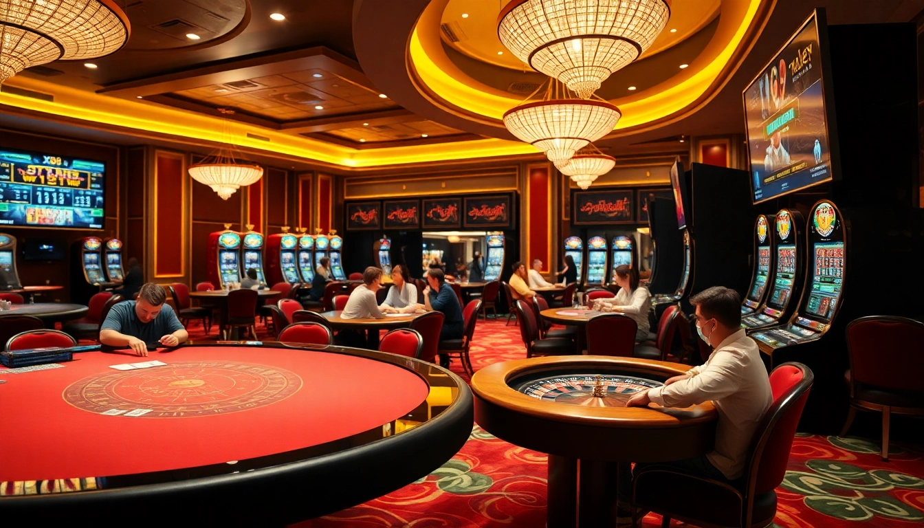 Experience thrilling gameplay at XX88 with lively casino tables and vibrant atmosphere.